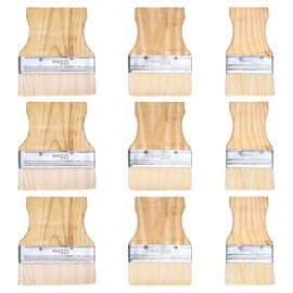 9 Pcs Big Paint Brushes Set, Large Paint Brush with Wooden Handle, Wide Paint Brush for Acrylic Oil Varnishes Watercolor, 3 Sizes Flat Paint Brushes for Artists, Students, and DIY Enthusiasts