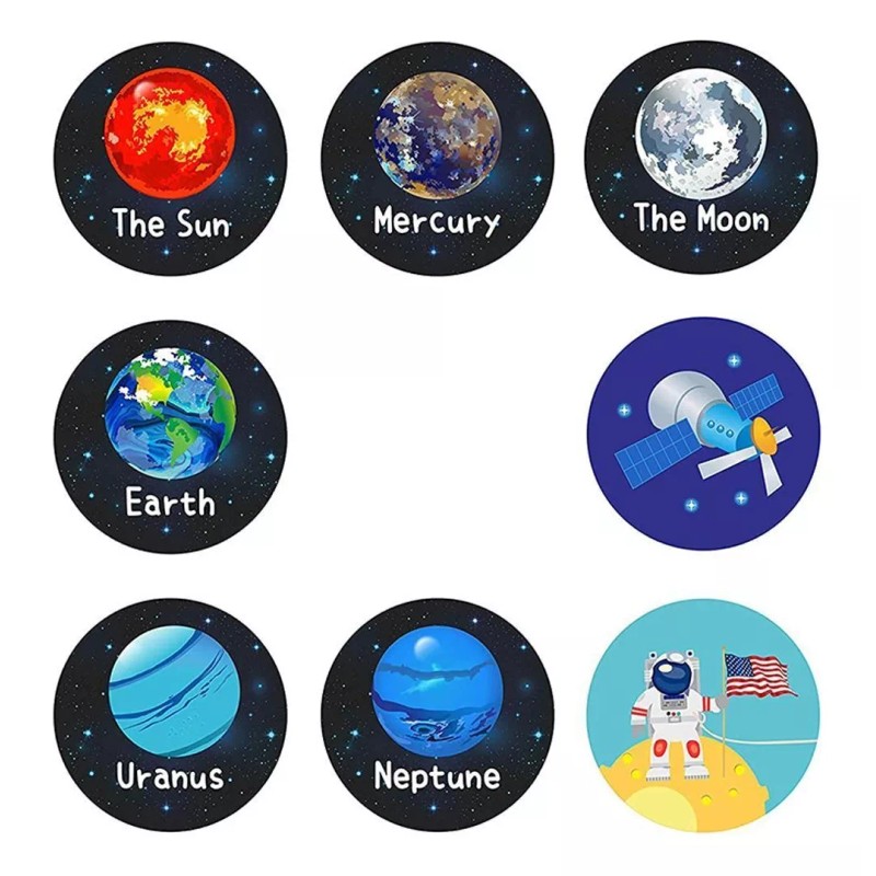 Deluxe 1000 Stickers Planetas Sistema Solar Pegatinas Astronauta