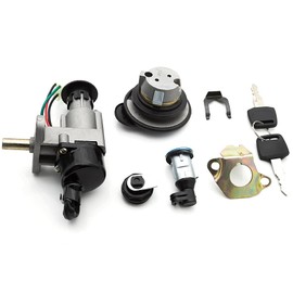 NBVLKH Motorcycle Electrical Ignition Switch Fuel Gas Cap Cover Seat Key Lock Set for Scooter GY6 50cc 150cc