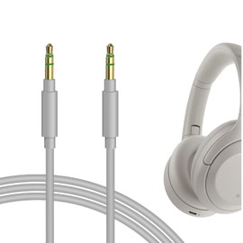 Geekria QuickFit Plus Cable para Sony MDR-1000X, 100AAP, 100ABN, XB950BT, XB650BT, XB750BT, MDR-1A Auriculares y más/Cable de Audio de Repuesto para Auriculares (1,5 m, Rojo), Gris