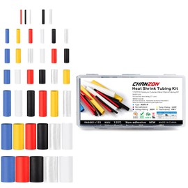 Chanzon 2:1 Ratio, 40 Values, 172-Piece Heat Shrink Tubing Assortment Set (1 mm - 20 mm Diameter, 30 mm - 80 mm Length), Multicoloured, Black, White, Red, Blue, Transparent, Yellow, Polyolefin Tube