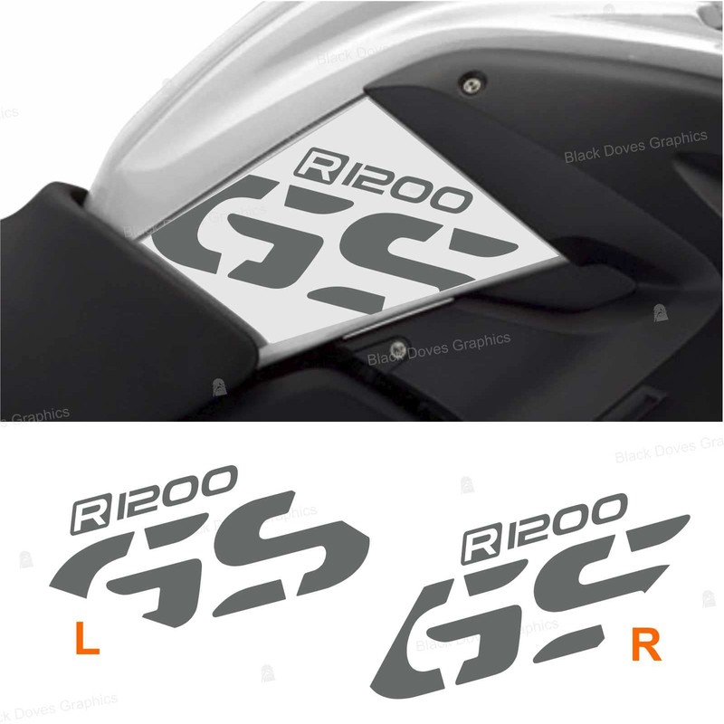 2 Stickers Compatible with Motorcycle R 1200 GS 2008-2012 White