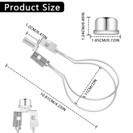 Lamp Shade Light Bulb Clip Adapter, Clip on Lampshade Adapter Kit, Includes Finial and Lampshade Levellers, Keep Lamp Shade hardware in Place Spring Clip for Light Bulb (Nickel Color)