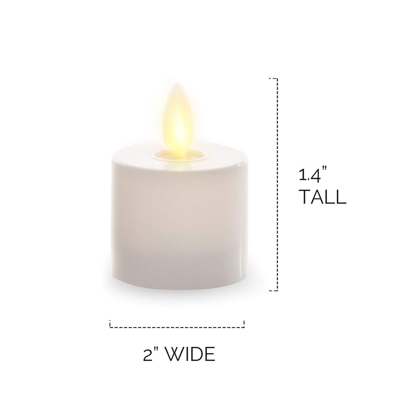 Luminara Flameless Tealight Candles (Unscented, Ivory 2-Pack) - Real-Flame Effect,