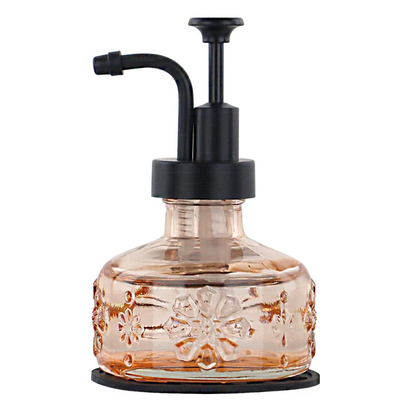 OCTMUSTARD 2 Pack Glass Kitchen Soap Dispenser Bathroom,Kitchen Refillable Liquid