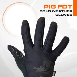 PIG Full Dexterity Tactical Cold Weather Gloves, Insulated, Touchscreen Compatible, Silicone Grip, for Shooting, 1 Pair, Black, Medium