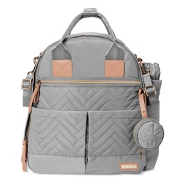 Skip Hop Diaper Bag Backpack: Suite 6-in-1 Diaper Backpack Set, Multi-Function Baby Travel Bag with Changing Pad, Stroller Straps, Bottle Bag and Pacifier Pocket, Dove Grey