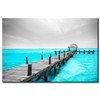 Black and White Coastal Wall Decor Teal Ocean Bathroom Wall