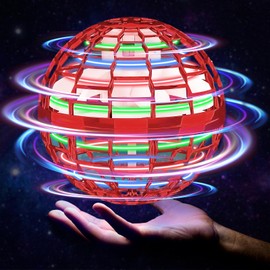Flying Orb Ball Toy, 2023 Upgraded Boomerang Hover Ball Fidget Spinner for Kids, Hand Drone Orbit, Cool Toys Gift for 6 7 8 9 10+ Year Old Boys Girls Teens Outdoor Toys(Red)