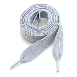 Thick Flat 3/4" Wide Shoelaces Solid Color for All Shoe Types (Light Gray)