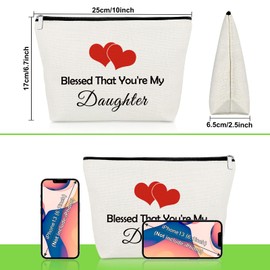 Daughter Gifts from Mum Makeup Bag Inspirational Gifts for Daughter Wedding Gifts Daughter Birthday Gifts Cosmetic Bag to My Daughter Gift from Dad Christmas Graduation Gifts Travel Makeup Pouches