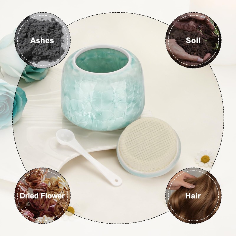 Kagrec Ceramic Small Urn for Human Ashes Keepsake for Men