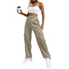 Women High Waisted Cargo Pants Wide Leg Casual Pants 6