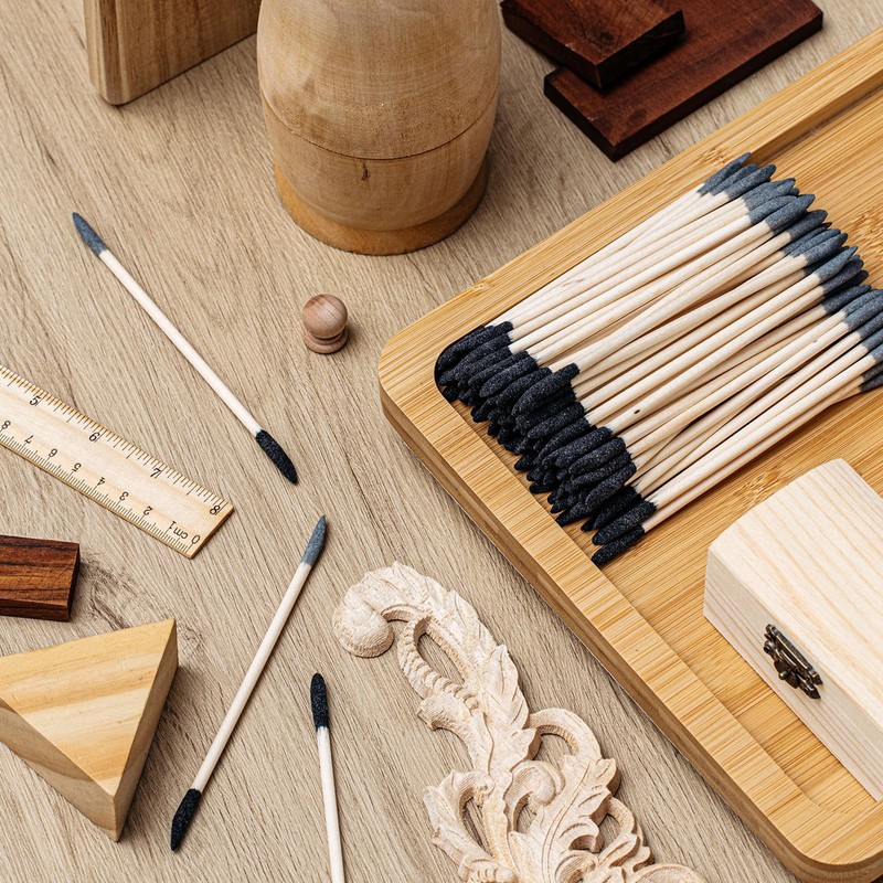 Leriton 60 Pcs Sanding Sticks Double End Matchsticks Sanding Twigs