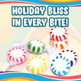 Assorted Fruit Flavored Starlight Hard Candy, 5 Pounds Approx 435 Pieces of Holiday Candy Individually Wrapped Fruit Chews - Candy Variety Pack Fruit Hard Candy - Christmas Candy for Holiday Candied Fruit Hard Candy Bulk - Assorted Hard Candy