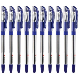 1 X 10 Cello Technotip PEN Top Ball Point 0.6 mm Smooth Writing Blue Brand Ad By Indian Cricketer Mahindera Singh Dhoni Lot of 10 Pens