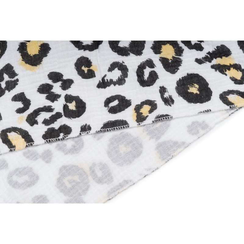 styleBREAKER 01020045 Women's Cotton Muslin Triangle Scarf with Leopard Pattern,