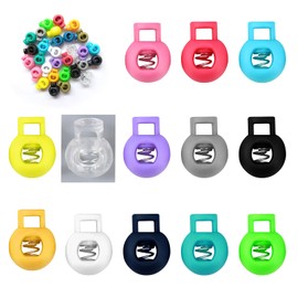 Toggles for Drawstrings, 50 Pcs Plastic Single Hole Spring Cord Locks for Drawstring Bags Laces and Paracord, Cord Toggle Fastener Stopper Sliders Shoe Lace Lock (Multicolor)