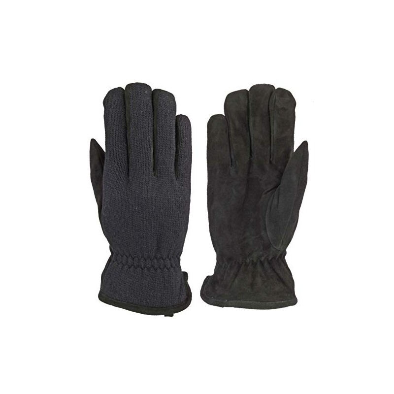 Manzella Men's Wool Knit Casual Glove Black LG/XL