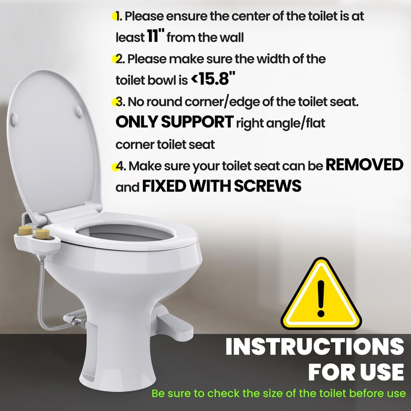 Terapaton RV Bidet for Camper Toilet, Non-Electric Toilet Sprayer Attachment