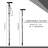 Amazing Health Pretty Flower Height Adjustable Folding Walking Sticks (Black)