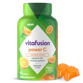 VITAFUSION Sugar Free Power C Vitamin C Gummies, Daily Adult Vitamins for Immune System Support (1), Orange Flavor, 90 Count