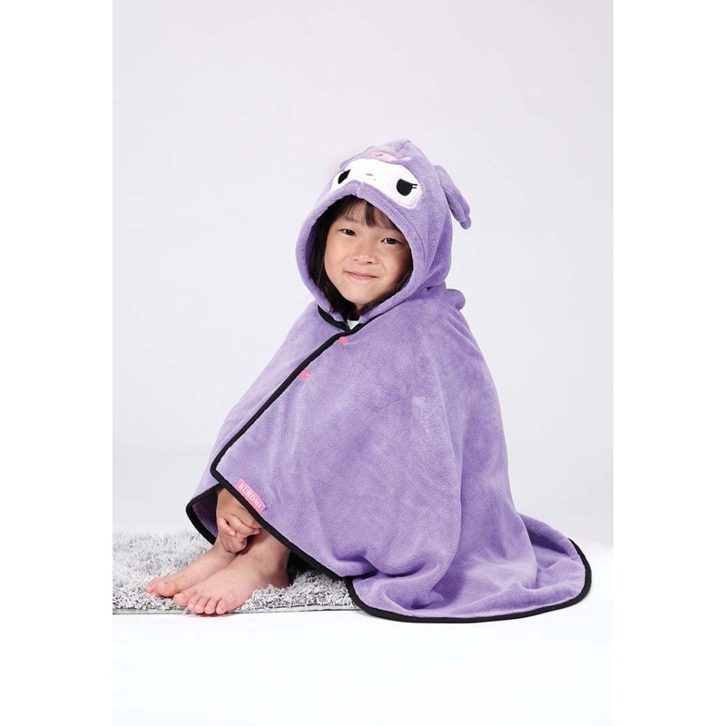 Skater BPO1-A Sanrio Water Absorption Quick-Drying Hooded Basponcho Kuromi Length