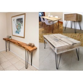 MDF 26'' Set of 4 Hairpin Coffee Table Legs 1/2" Solid Steel DIY 3 Rods Table Legs