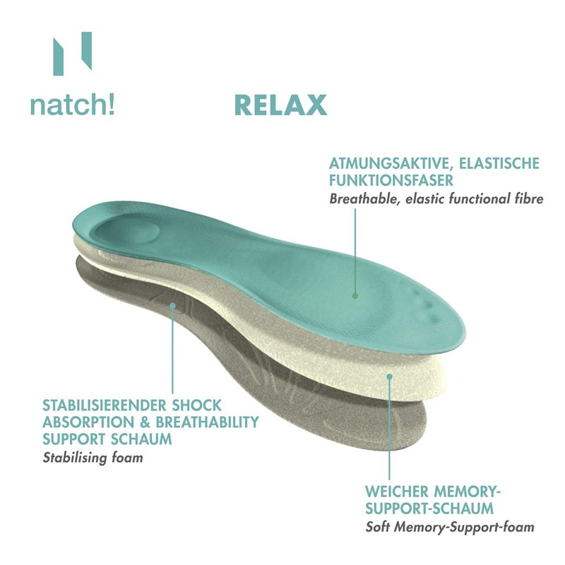 natch! RELAX - supersofte, flexible und leichte Einlegesohle für Sport