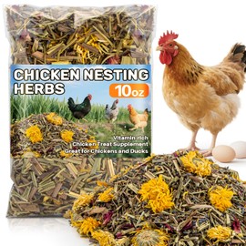 RAINFLOW Chicken Nesting Herbs - 10oz Natural Dried Herb Blend for Coop Comfort,Egg Laying Hens,and Cozy Roosting,Nesting Box Pads and Winter Insulation,Bedding Supplies for Chicks