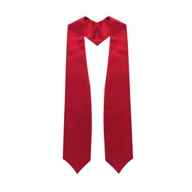 Endea Red Graduation Stole - Plain Color, Unisex, 62" Graduation Sash (Red)