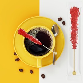 Fruidles Pink Maraschino Cherry Rock Candy Lollipops Pops Candy Suckers, Color and Flavor Assortment, Individually Wrapped, 6.5" (12-Pack)