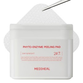 Almohadillas exfoliantes con enzimas MEDIHEAL, gasas veganas para renovación facial con LHA y enzimas de papaya, almohadillas para tensar los poros y controlar el sebo, almohadillas exfoliantes para