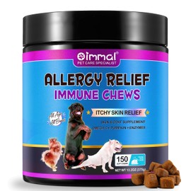 Itchy Dog Skin Relief, Itch and Immunity Treats for Dogs, Dog Allergy Relief- Soothe Itchy Skin, Seasonal Allergies, Stopped Scratching, Licking, All Ages and Breeds, Peking Duck 150 Chews
