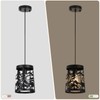 Merexcint 2 Pack Rustic Pendant Lights with Bear and Deer