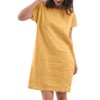 Amazhiyu Womens 100% Linen Summer Casual Crew Neck Midi Dresses
