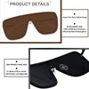 LYZOIT Rimless Oversized Square Sunglasses for Women Men Polarized Flat