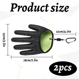 afhgdjr 1 Pair Landing Gloves, Pike, Fishing Gloves, Fishing Accessories, Fishing Equipment, Bite Resistant Gloves with 2 Magnetic Buckle Fishing Accessories for Anti-Cut Non-Slip Glove