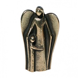 Bronze Sculpture / Ornament-Guardian Angel with Child - 7 CM