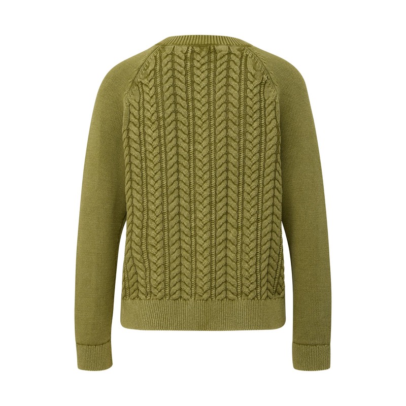 s.Oliver Women's Cable Knit Cardigan, 7774 Green
