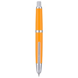Jinhao 10 Capless Fountain Pen with Box, Orange Retractable Fine Nib with Converter Set (Silver Clip)