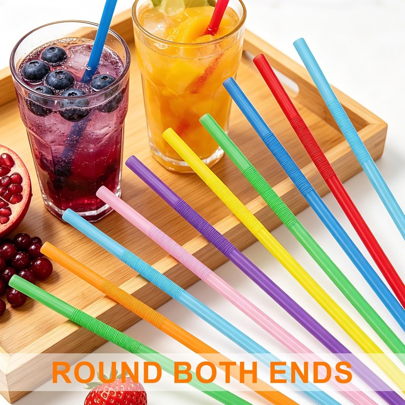 1000 Pack Colorful Flexible Plastic Straws