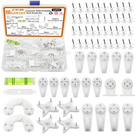 Dianrui 66PCS Concrete Wall Hooks Kit Invisible Nail Wall Screw Hangers Picture Hanging Non-Trace Invisible Nail Wall Hooks Used in Drywall and Plastering Concrete Wall