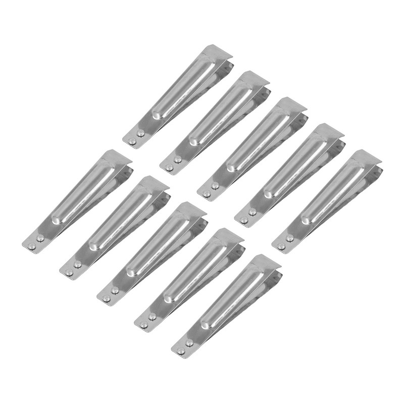 10pcs Fish Bone Tweezers Stainless Steel Flat Tip Hair Tweezers