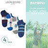 LEON D'ORO Socken für Kinder, Baumwolle, Schottlandgarn, 4 Paar, leicht