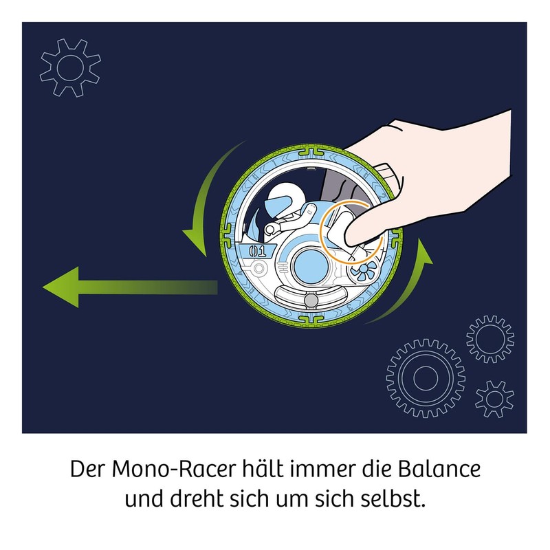 KOSMOS Fun Science 645342 Mono-Racer, Fast Ride on a Wheel,