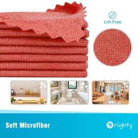 Orighty Cleaning Cloths Bulk, 150 Pack Shop Rags Reusable, Multi-Purpose Shop Towels for Cars, Microfiber Cleaning Rags for Automotive, Mechanic, Kitchen, Lint Free Towels 11.5’’ x 11.5’’, Red