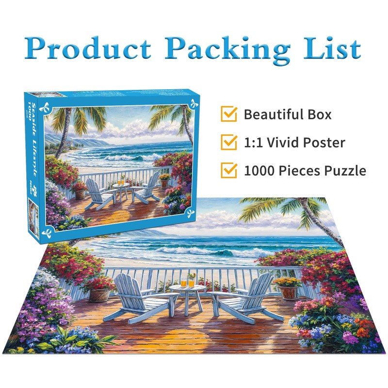 Seaside Lifestyle Jigsaw Puzzles for Adults 1000 Jigsaws Coastal Beauty
