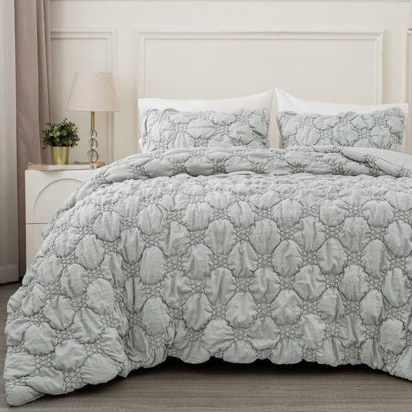 PHF Marshmallow Puff Comforter Set King Size, 3 Pieces Ultra