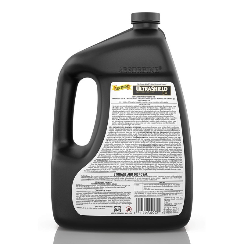 Absorbine UltraShield EX 128oz Insecticide, Kills & Repels Flies, Mosquitoes,